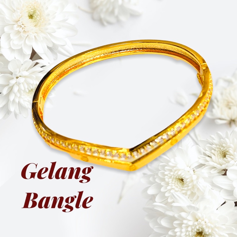 gelang bamgle//gelang wanita//perhiasan lapis emas//gelang Fuji //gelang