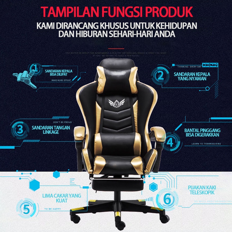 Original Premium Quality Bangku Gaming Chair Komputer Kursi Gaming Game YEESALL Murah Hidrolik Hidraulik