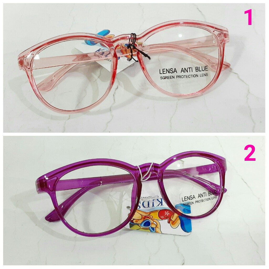 Kacamata anak perempuan bening lensa anti blue radiation kaca mata screen protection lens sinar biru-4