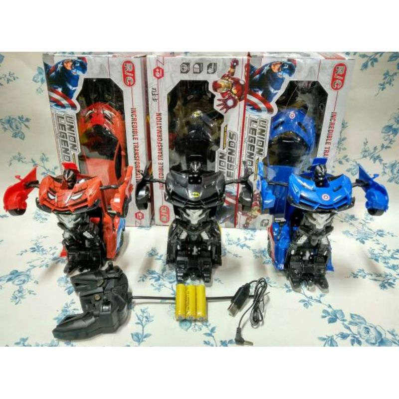 MAINAN RC MOBIL JADI ROBOT KARAKTER SUPERHERO / RC MOBIL JADI ROBOT