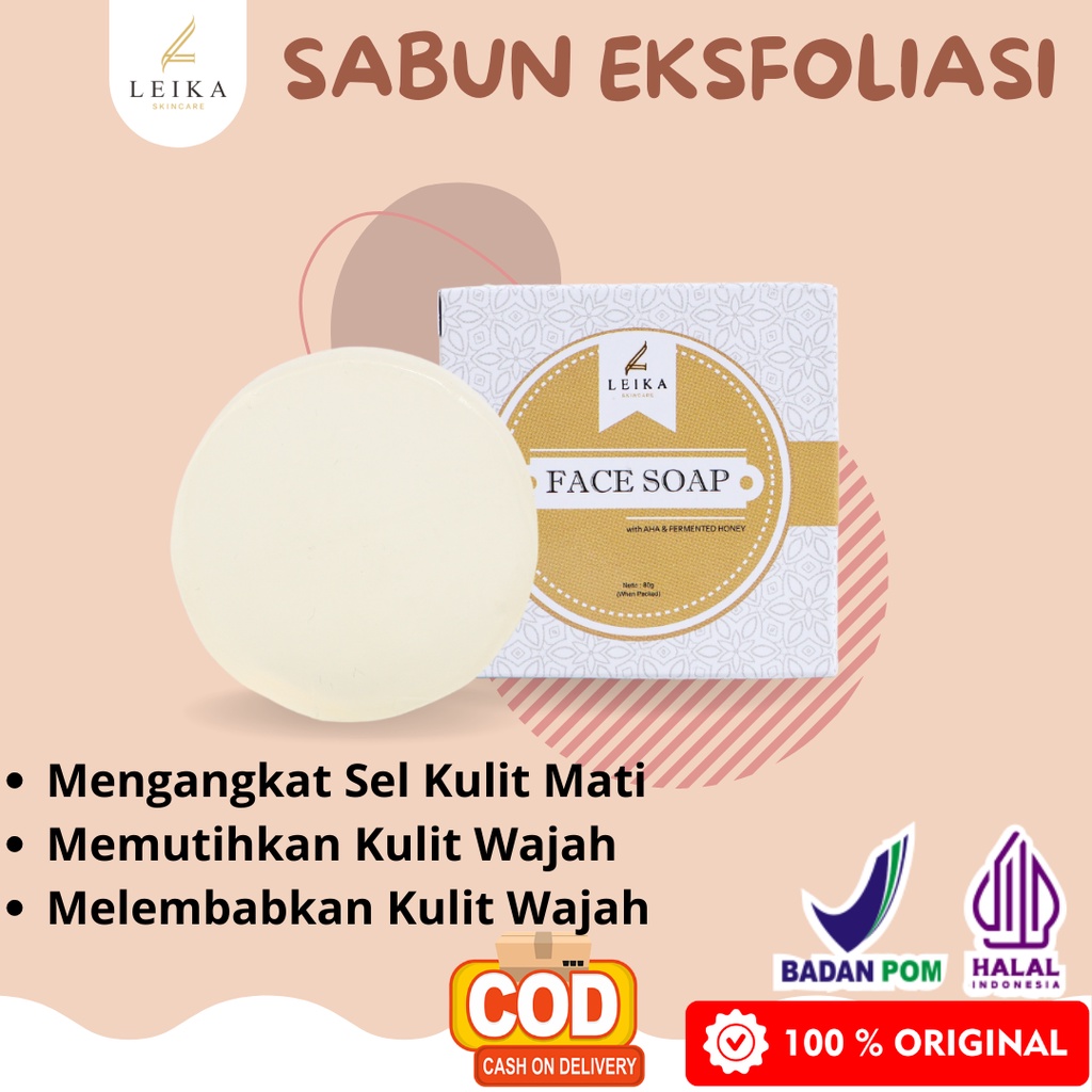 Sabun Muka Eksfoliasi Wajah Sabun Pemutih Wajah Aman Pembersih Kulit Mati Pengelupas Kulit Mati BPOM