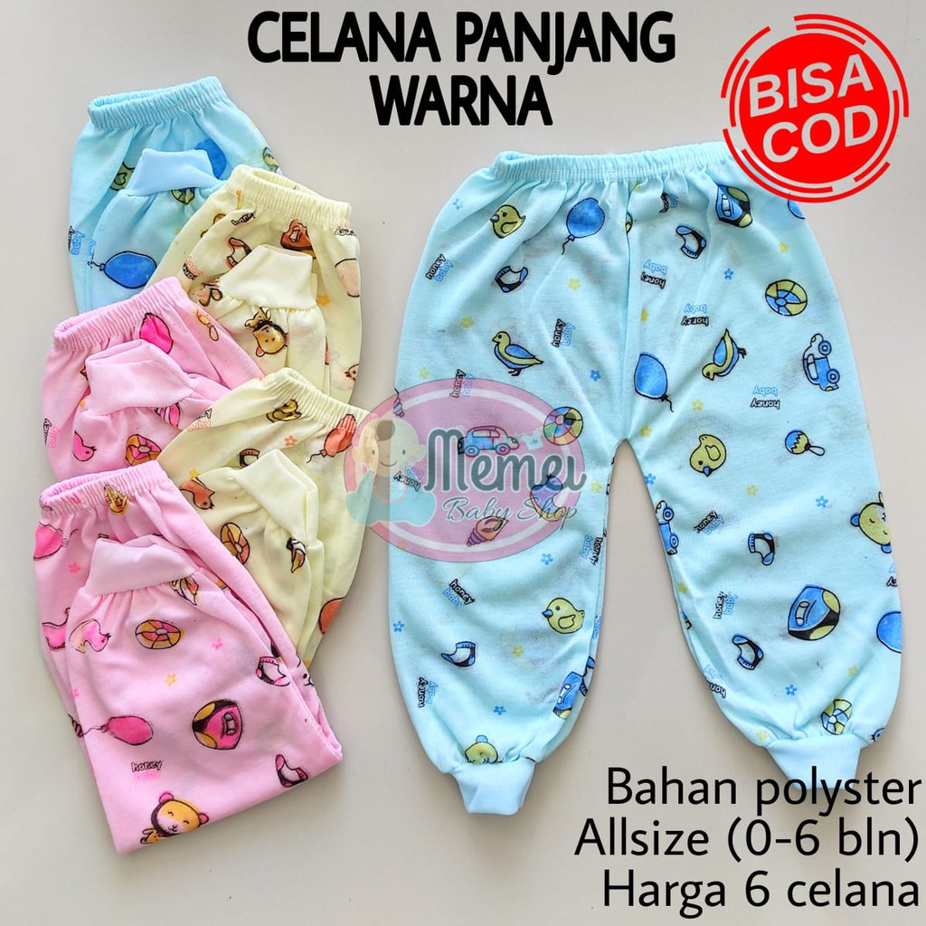 1 LUSIN (12 pcs) Celana bayi panjang WARNA harga grosir TERMURAH