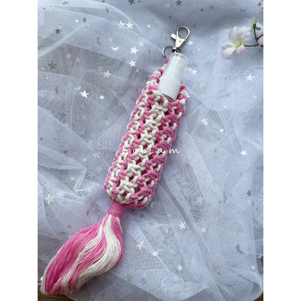 keychain macrame sanitizer holder gantungan tas botol spray handmade