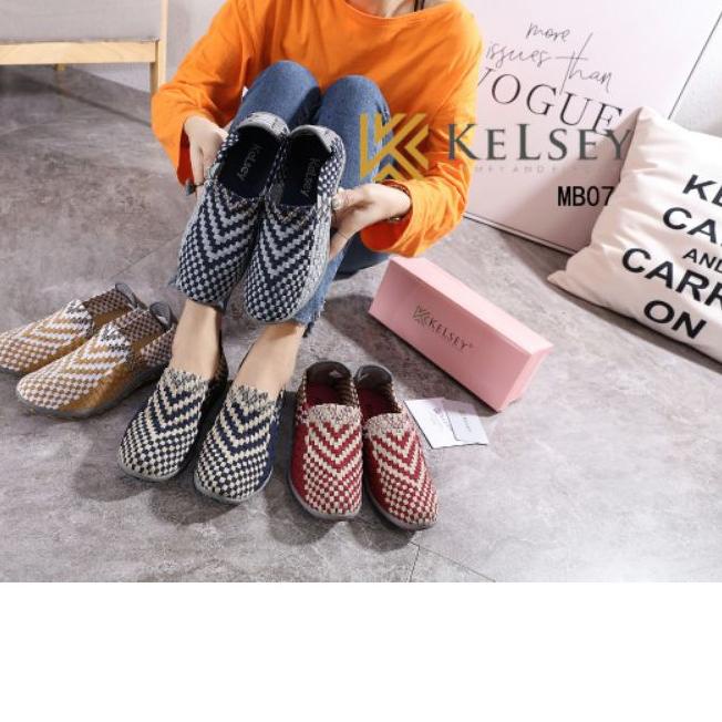 ✱ Kelsey Sepatu Rajut Wanita / Sepatu Flat Rajut Wanita MB07 Flats Shoes Rajut anyaman Women Shoes ➥