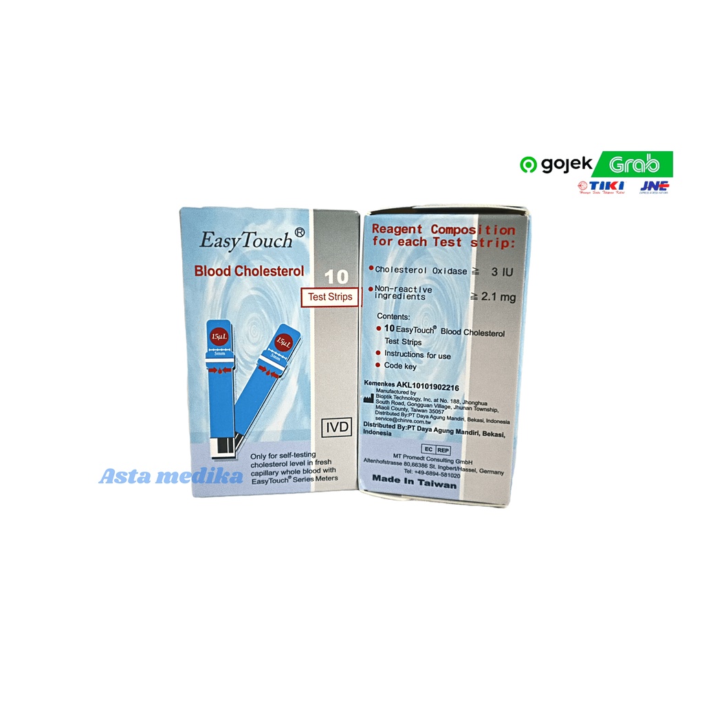 Easy Touch Test Strip Gula Darah Cholesterol/Kolesterol Asam Urat Alat Tes Strip Easy Touch Refil Test Strip EasyTouch