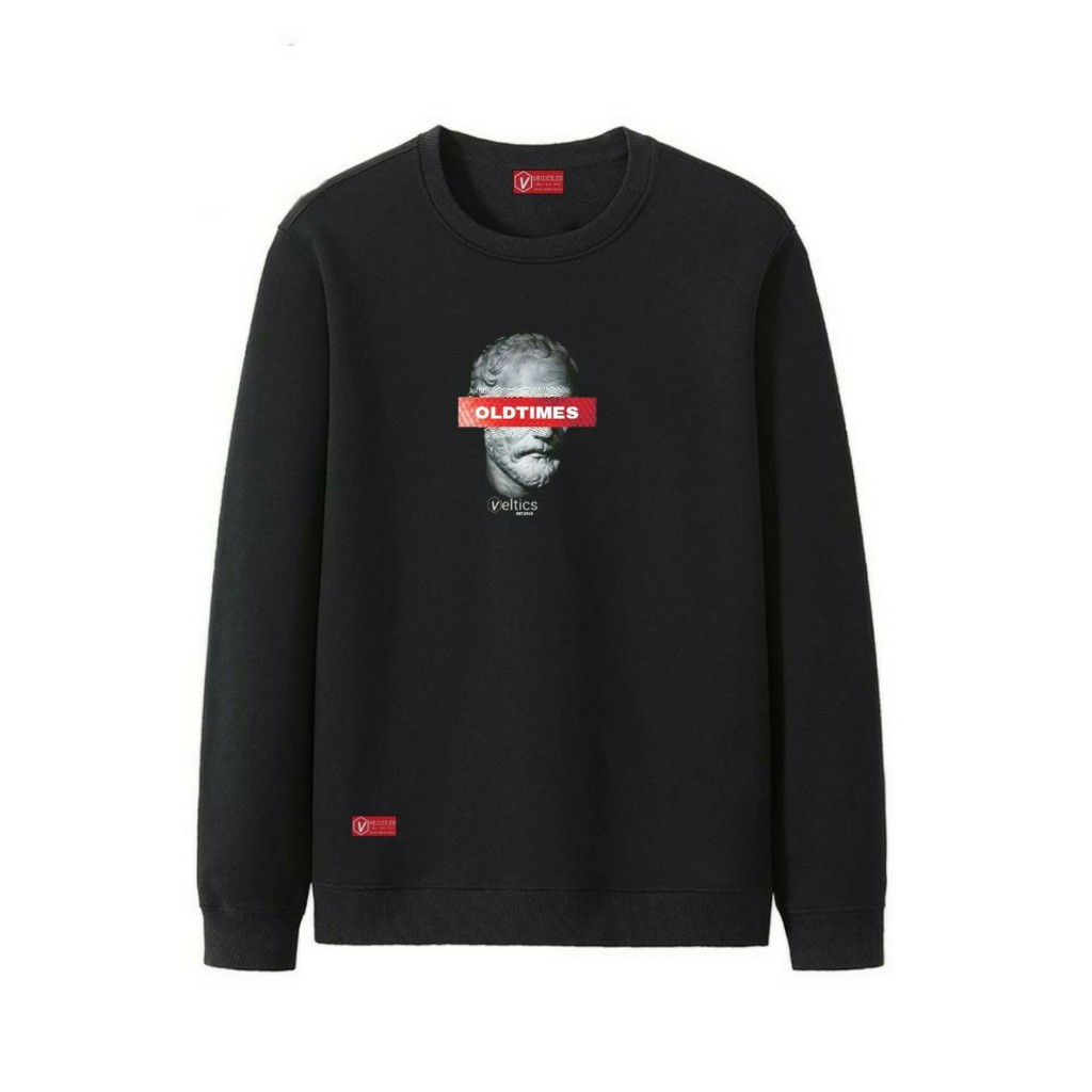 Crewneck Black Motif Simpel Pria dan Wanita Premium Quality [COD]