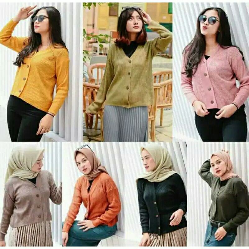 CARDIGAN RAJUT WANITA || CARDY GET 7  || OUTER CARDY KANCING BATOK