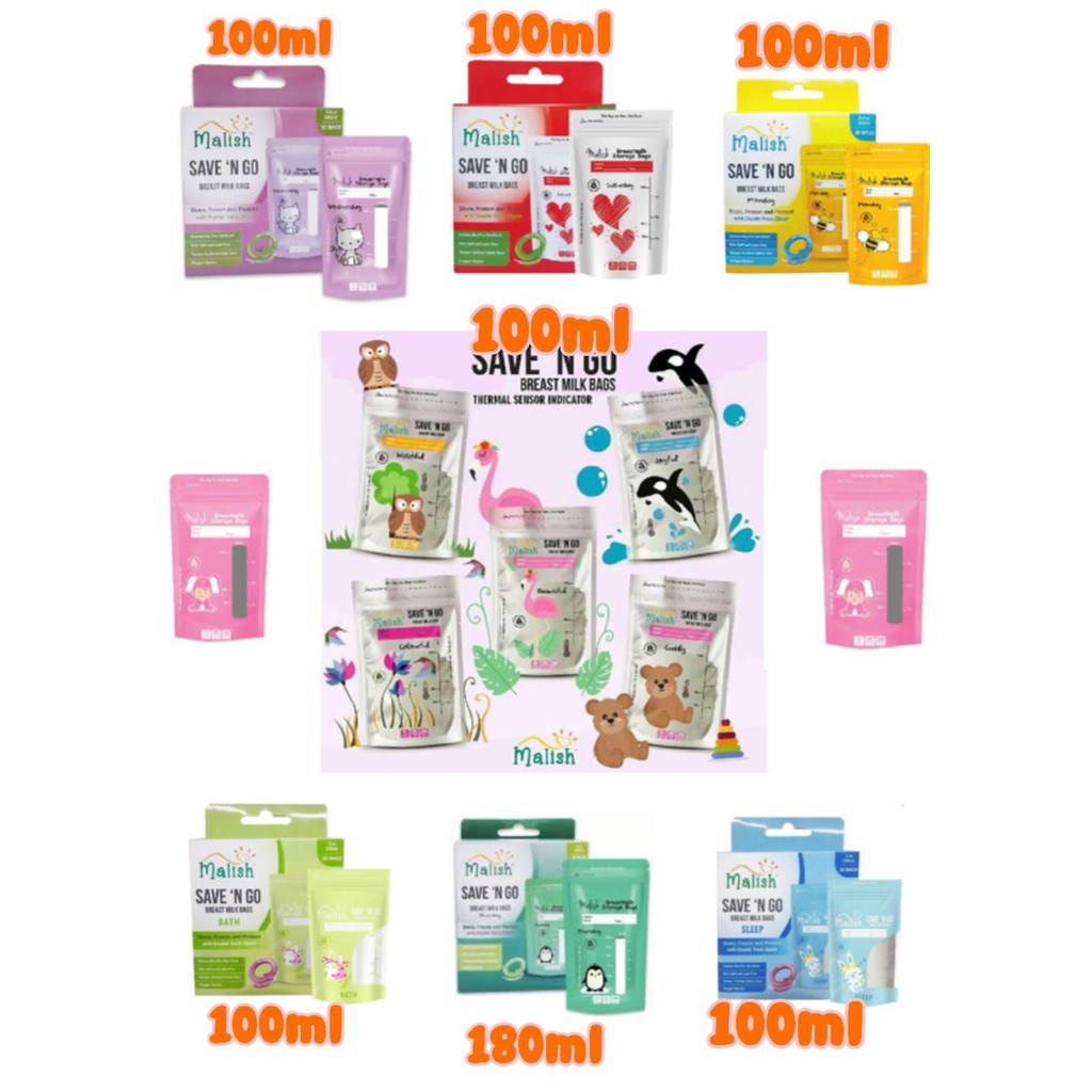 MALISH Kantong ASI / Breastmilk Storage ALL VARIANT (100ml / 120ml / 180ml)