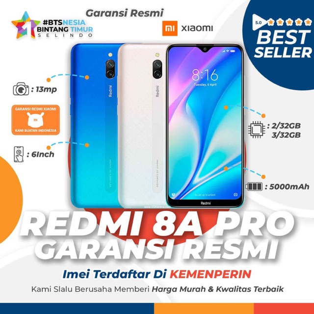 XIAOMI REDMI 8A PRO 2/32 GB - 3/32 GB GARANSI RESMI XIAOMI