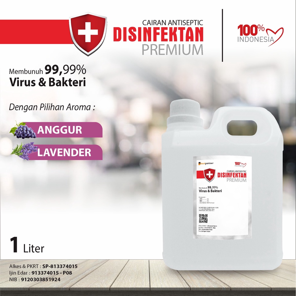 Desinfektan Premium Macam Varian Aroma Segar 1 LIter / Cairan Desinfektan  1 liter Aroma (Jerigen)