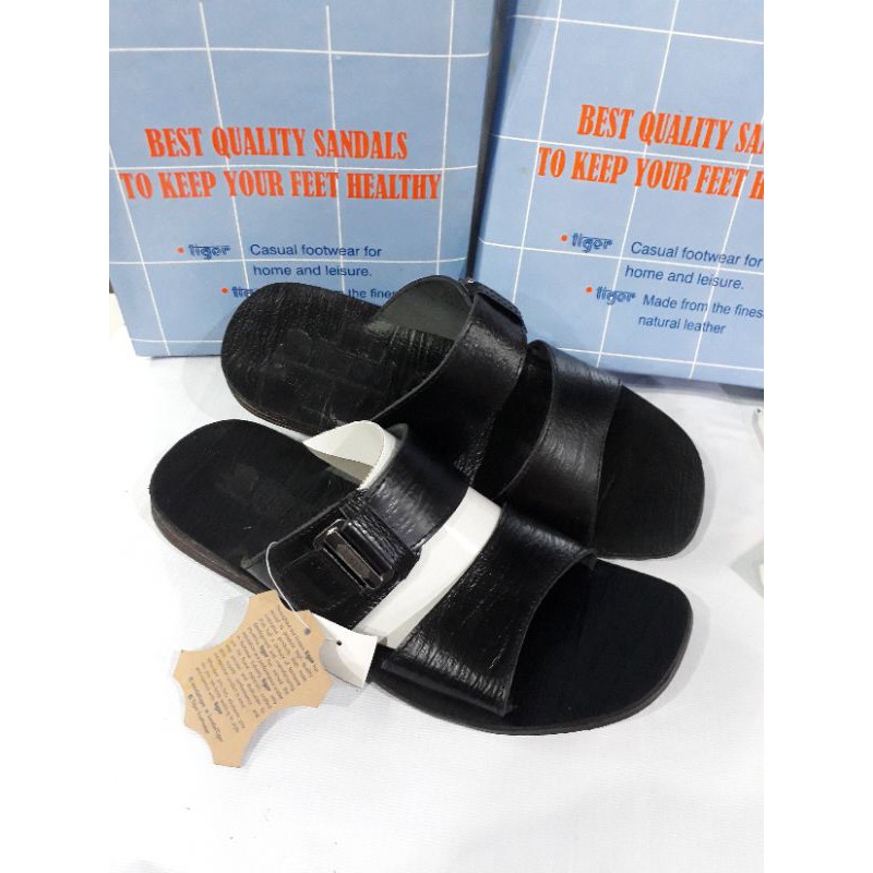 sandal pria ban 2 kulit asli Tiger original