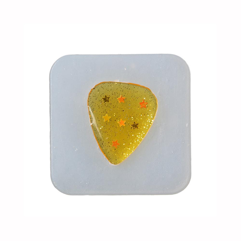 Solighter Cetakan Silikon Cairan Seni Resin Gitar Plectrum Pick Perhiasan Kerajinan Membuat Clay Alat Resin Mold