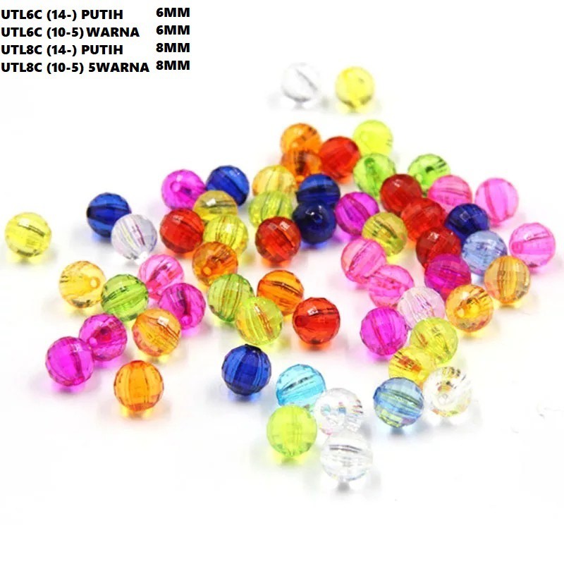 mote bola dunia acrylic  uk.4mm - 8 mm /harga Pon