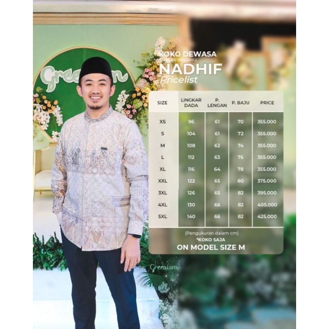 Nadhif Koko Ayah Lengan Panjang Sarimbit Motif Greenism 2022