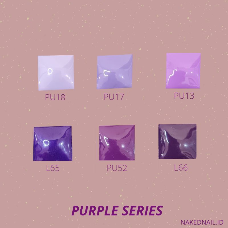 Kutek Gel color purple series / seri ungu kutek Gel nail Art NAKED