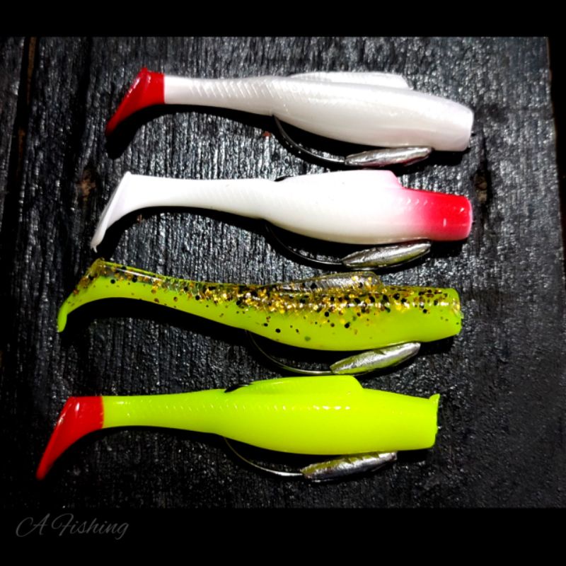 SOFT LURE 8CM HOOK BKK 2/0 SATU SET I UMPAN CASTING IKAN GABUS TOMAN