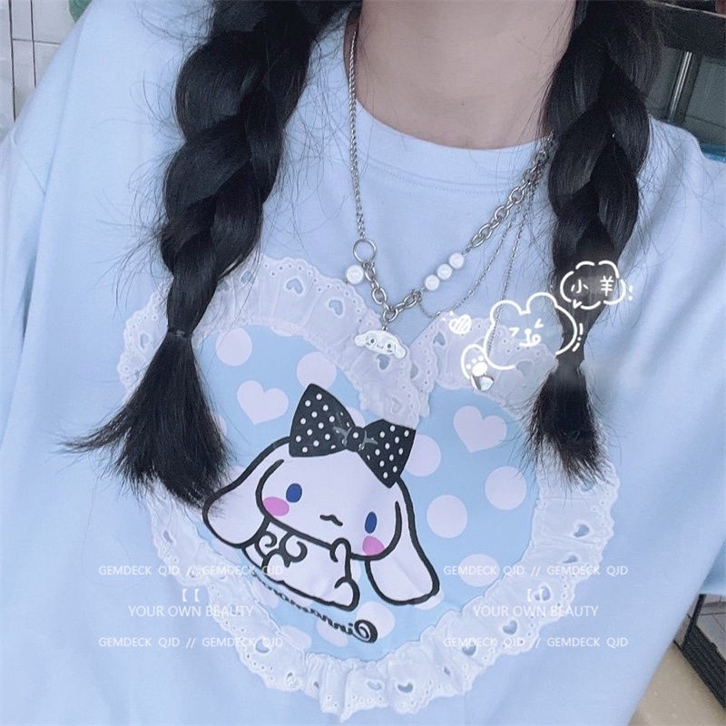 Paduan Kayu Manis anjing kalung wanita's ins minimalis hip hop gaya dingin Reflektif pendek kalung m