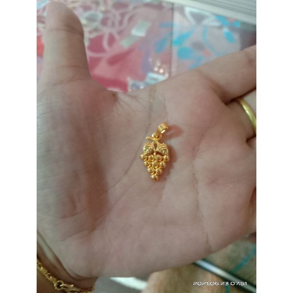 liontin anggur lapis emas 24 k