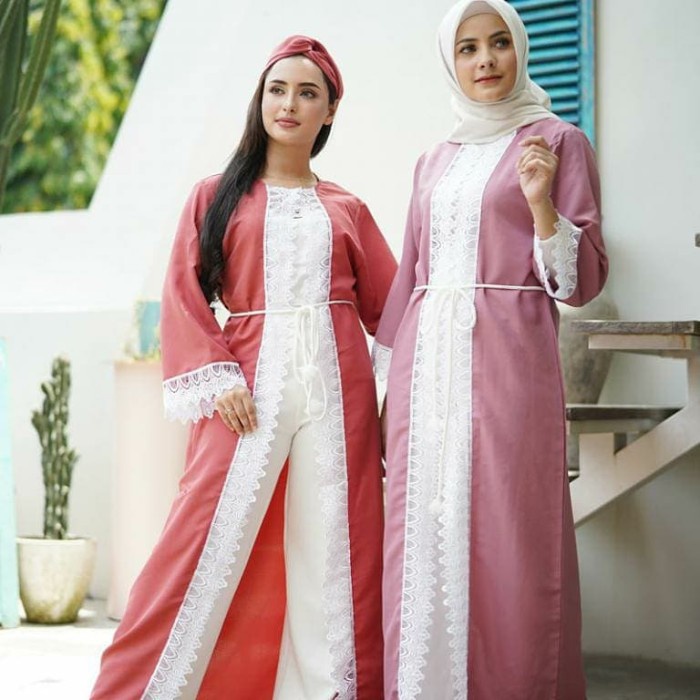 MUSLIM-CARDIGAN- ARAFAH OUTER WANITA MUSLIM PANJANG BASIC POLOS CANTIK -CARDIGAN-MUSLIM.