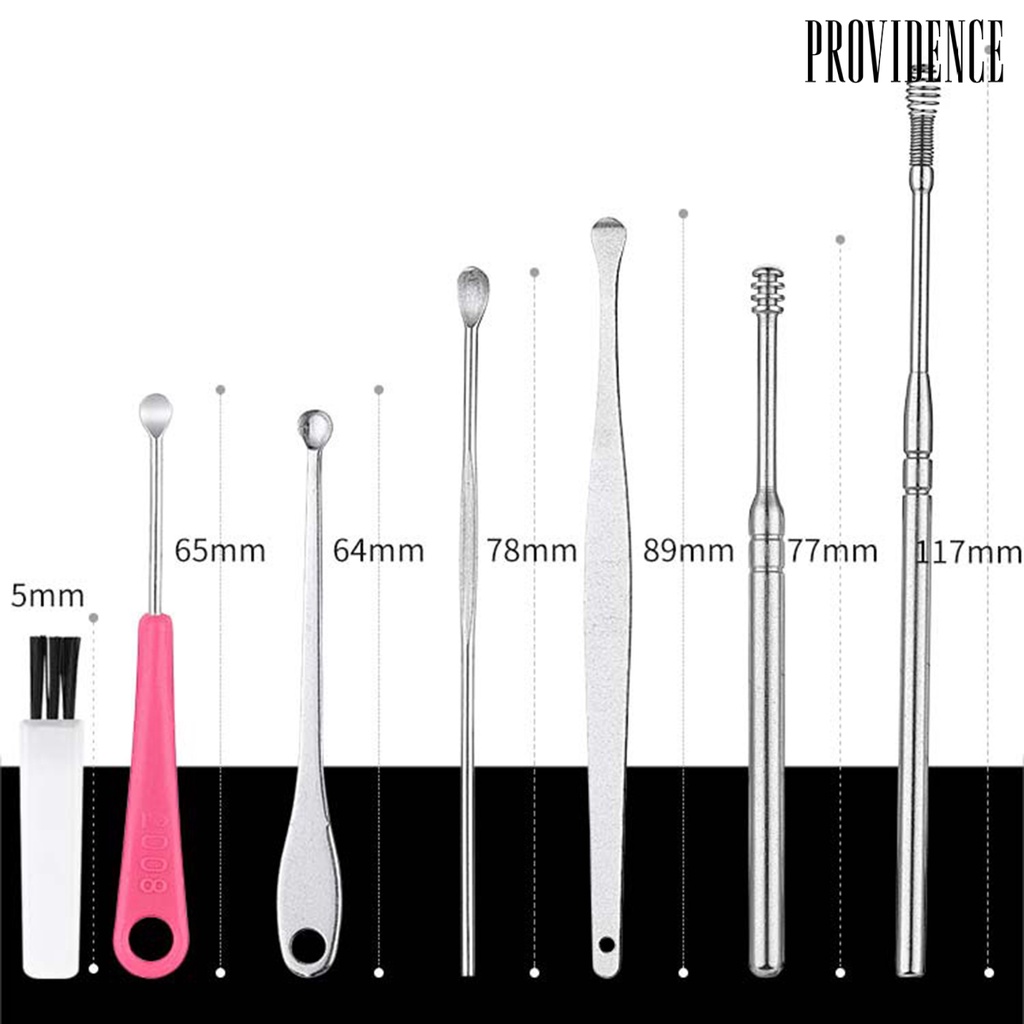 Providence Ear Pick Set Multifunctional 360 Degree Stainless Steel Ear Wax Pickers Stainless Steel Remover Spoon Set for Unisex