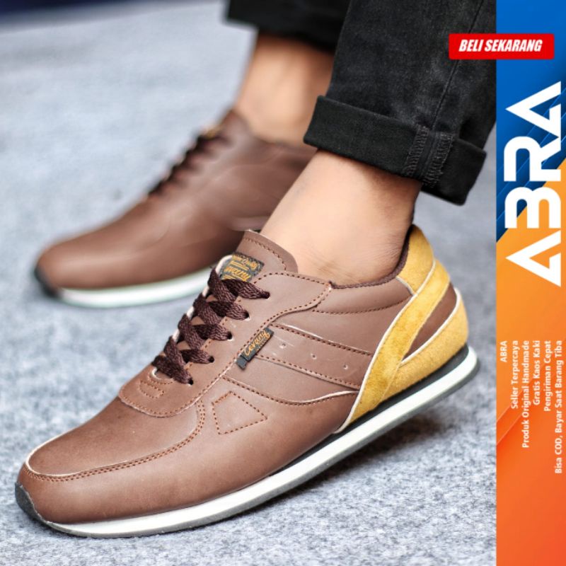 JELAL Sepatu Casual Sneakers Pria Kulit Original ABRA