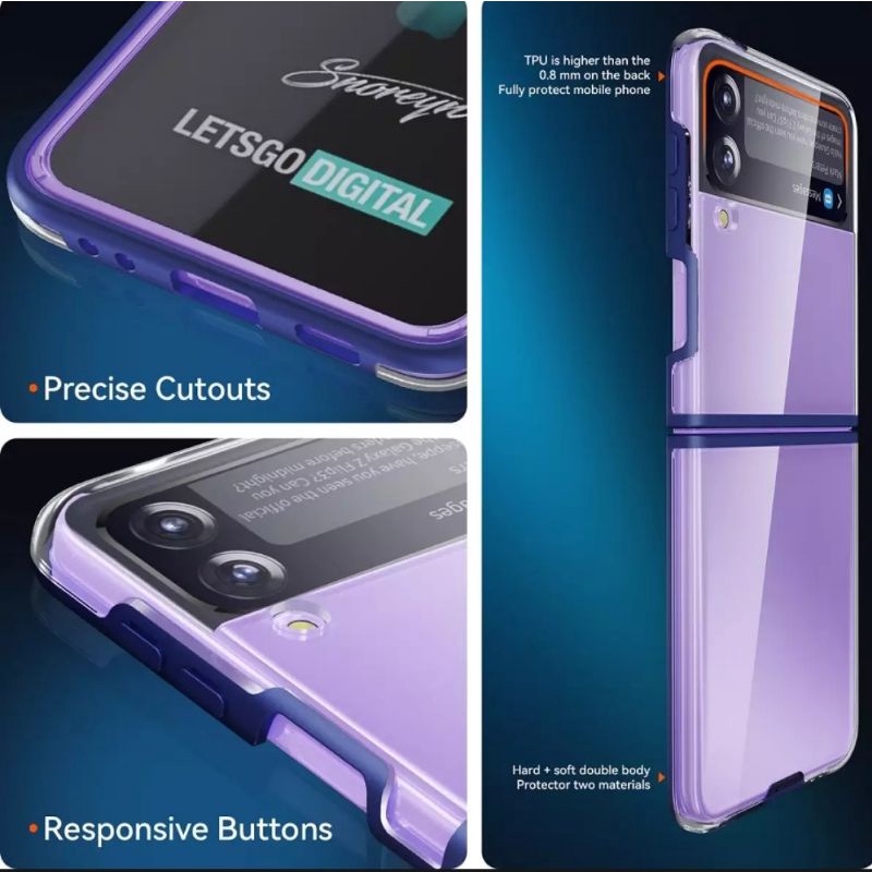 Shockproof armor Hybrid MATTE SAMSUNG Z FLIP 3 case casing cover FROSTED