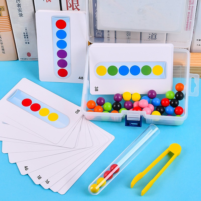 TweedyToys - Sorting Colourful Beads / Manik-Manik Warna Warni / Papan Manik Klip Kayu