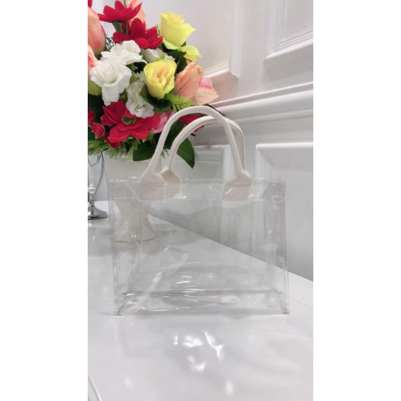 Tas Mika transparan clear bag tote bag PVC