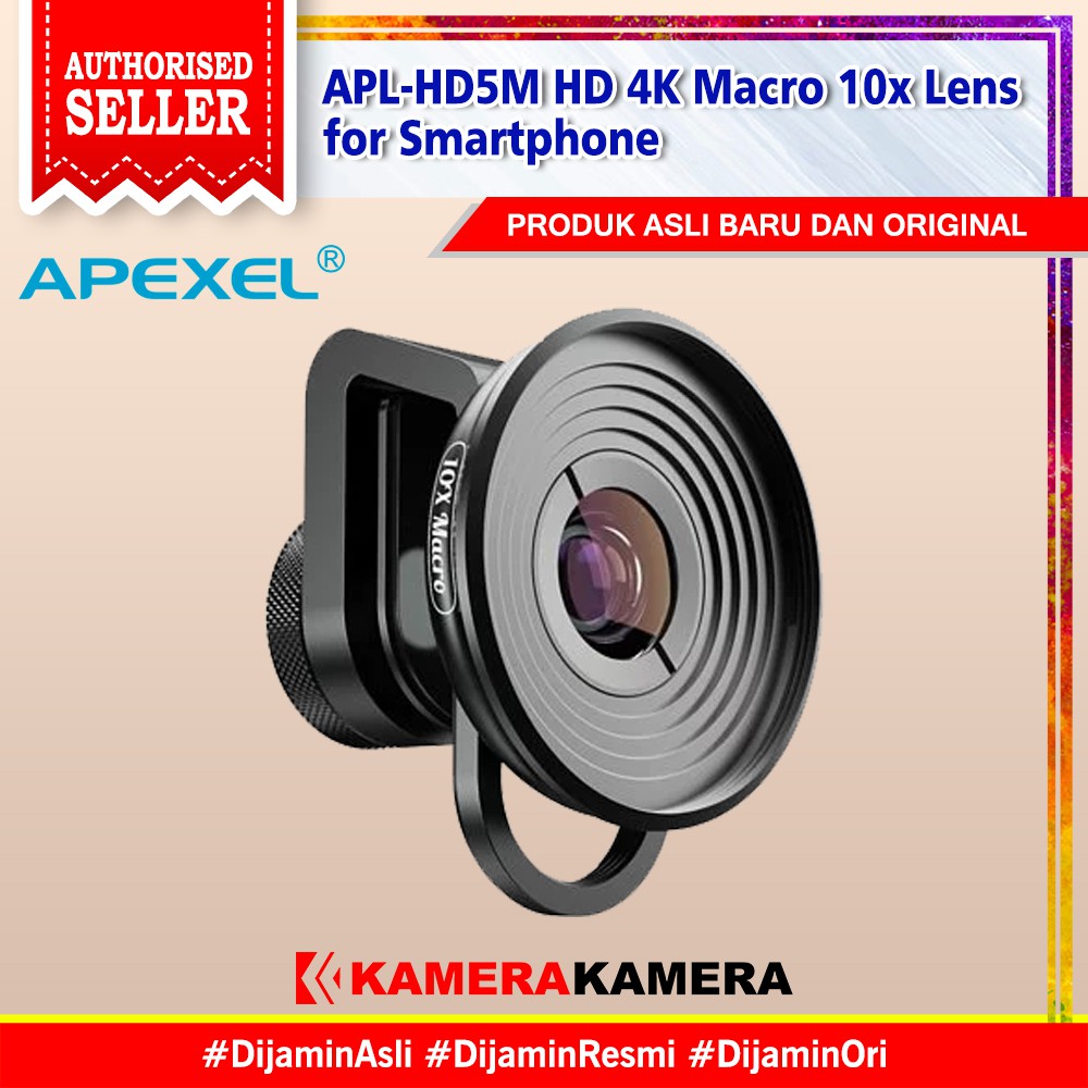 APEXEL APL-HD5M Lensa Macro 10x HD 4K Lens for Smartphone