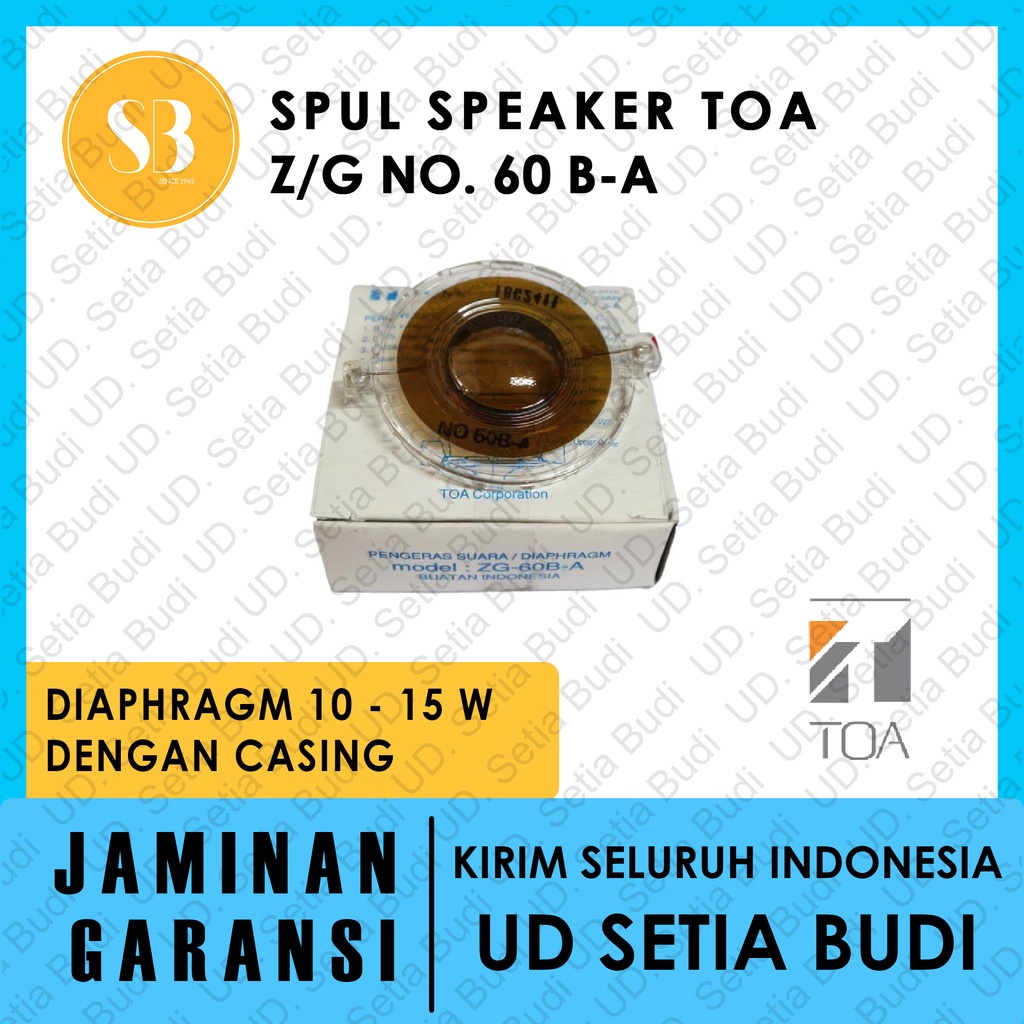 Spul Speaker TOA Z/G No. 60 B-A Diaphragm 10 - 15 W dengan Casing