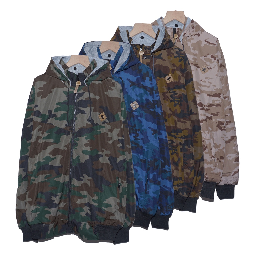 Jaket Pria Parasut Loreng Full Print / Jaket Parasut Bolak Balik Loreng Full Print / Jaket Loreng Bo