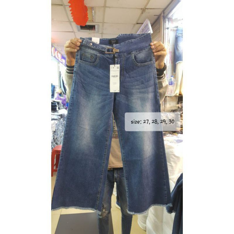 Kulot Jeans VJ JEANS Original Celana Jeans Kulot Rawis Bawah kulot Jeans Belah Samping