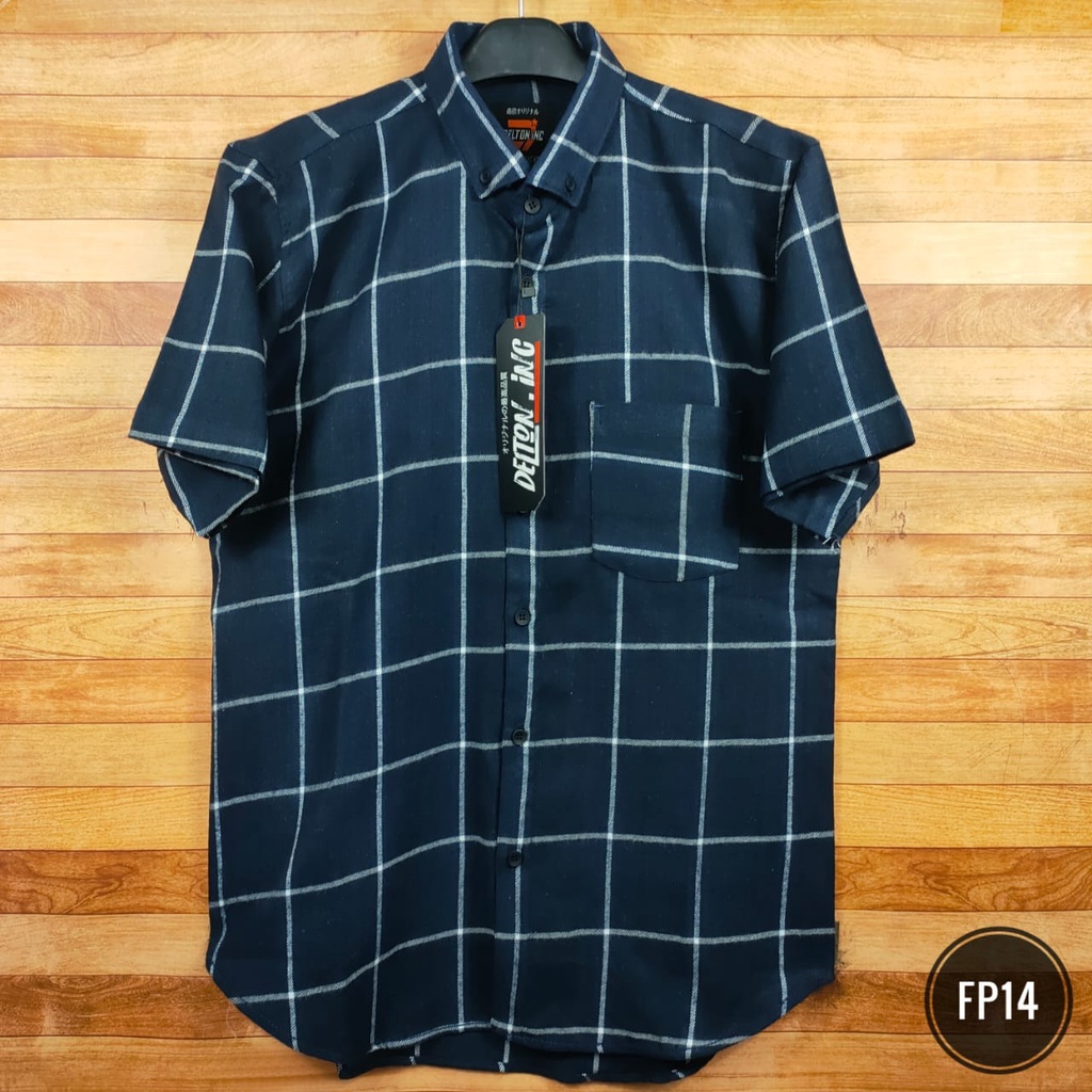 Kemeja Flanel Lengan Pendek / Kemeja Flanel Pria (FP14) Kemeja Surfing Distro