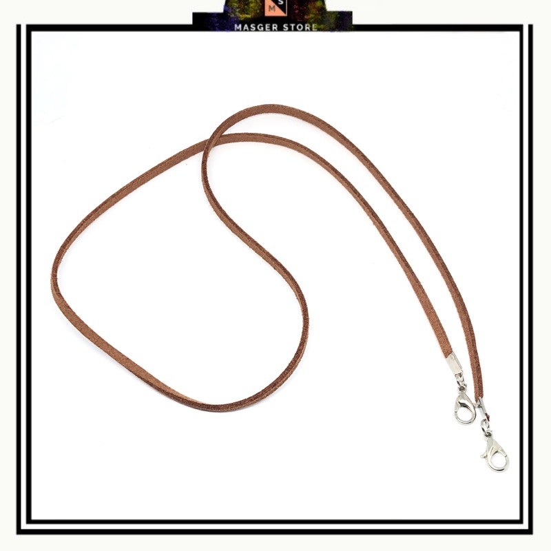 Kalung Strap Masker Tali Masker Kalung Mask Chain-Brown Suede