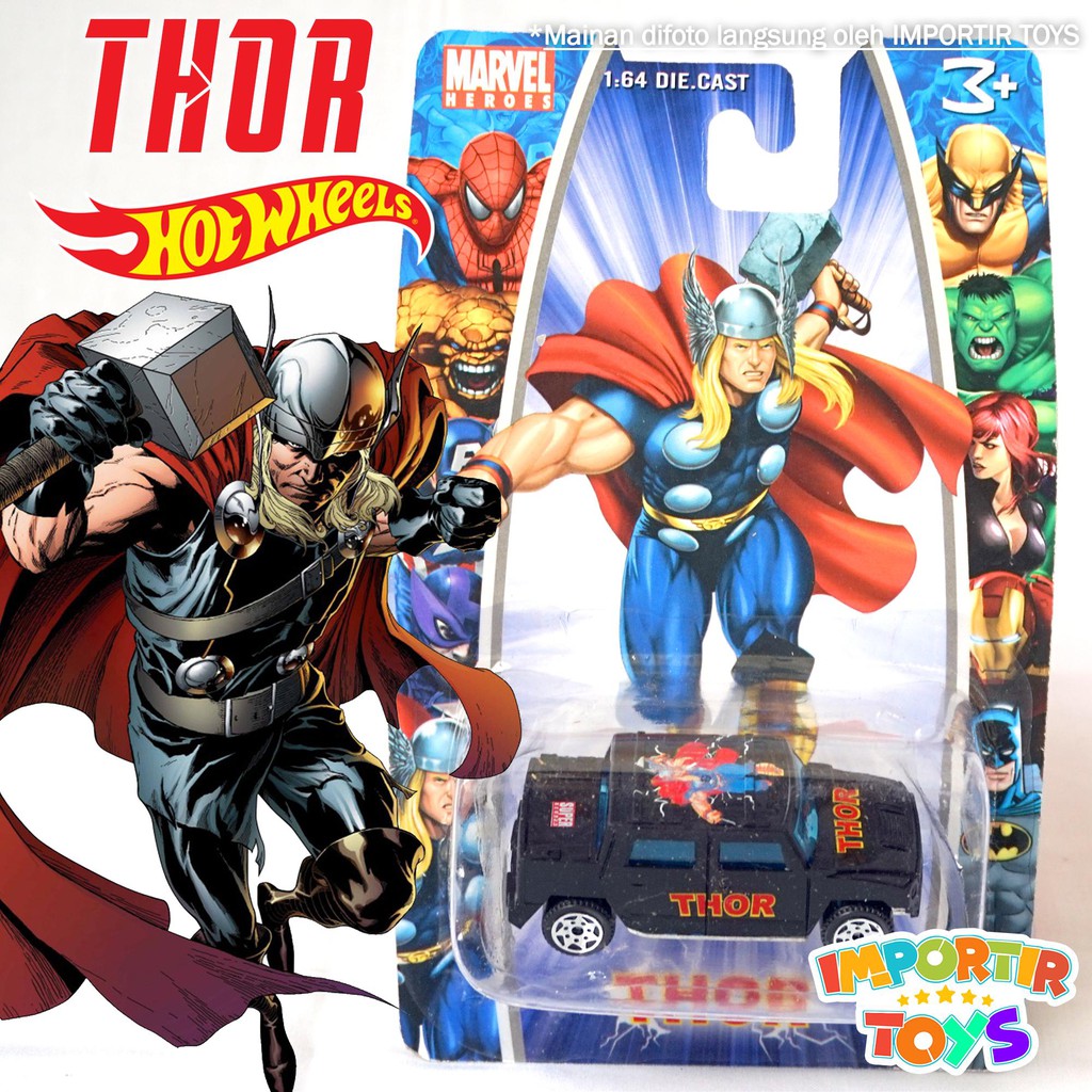 MAINAN MOBIL DIECAST: MARVEL (Black Widow, Captain America, Thor)