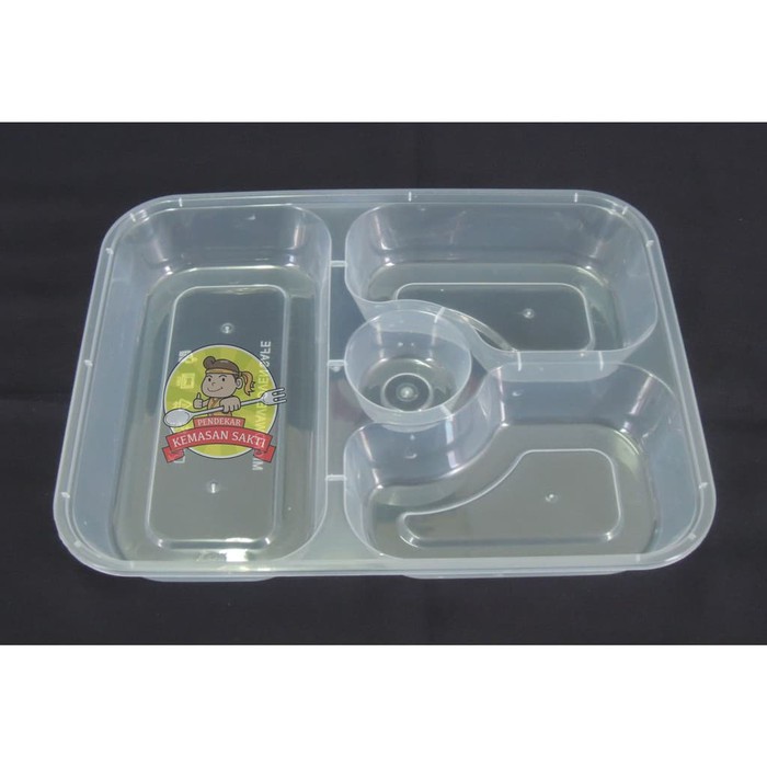 Jual Mika Bento Sekat 3 / Mika Bento Bening / Kotak Makan Bening Terlaris Murah