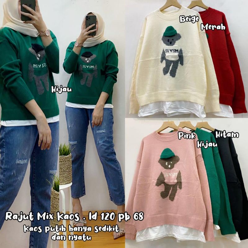blus rajut mix kaos import/fashion wanita modern