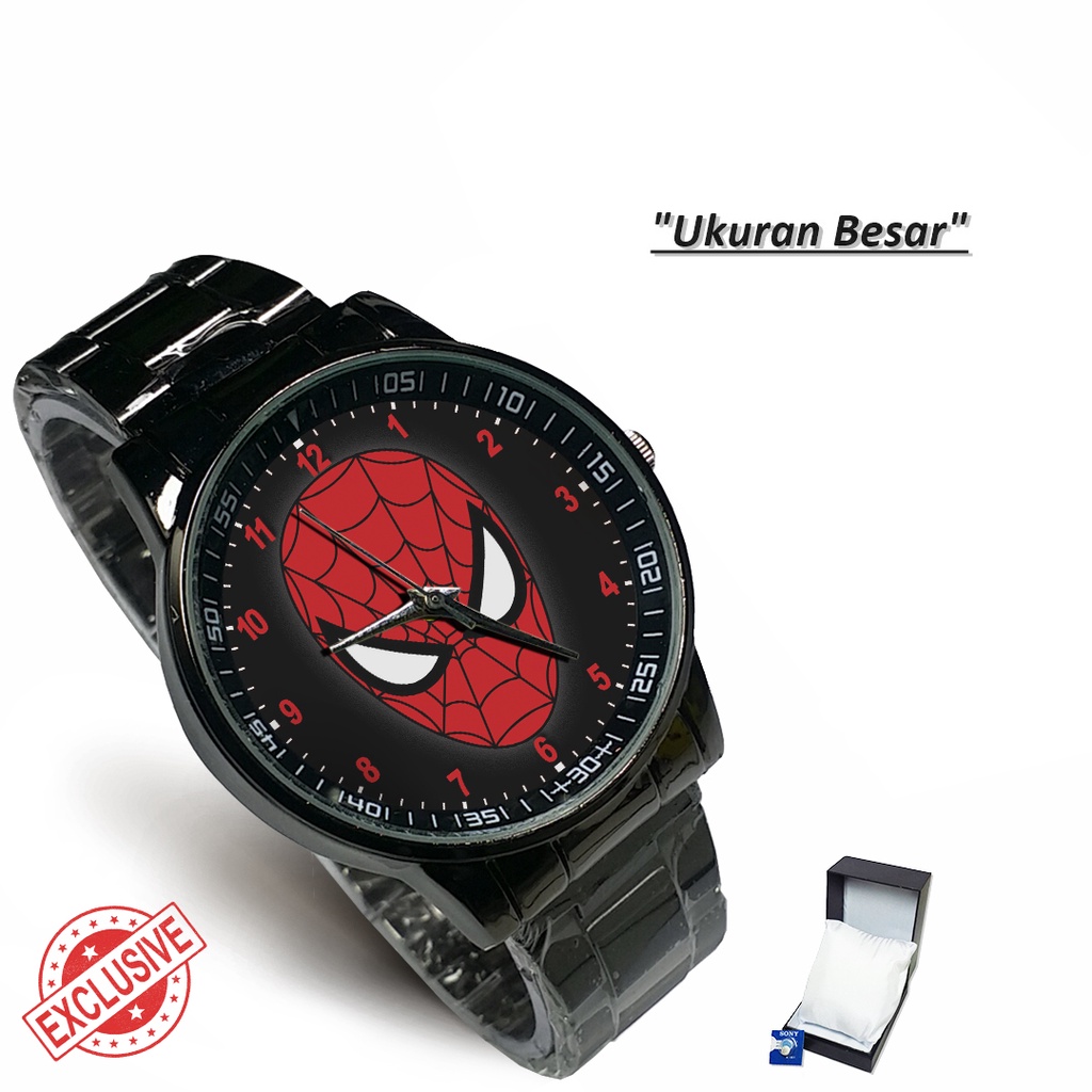 (Exclusive) Jam Tangan SPIDER-MAN Motif 6 Rante Couple / Satuan