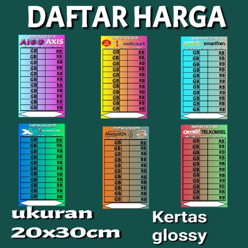 

DAFTAR HARGA PRUDUK KONTER DAN PHONCEL H1