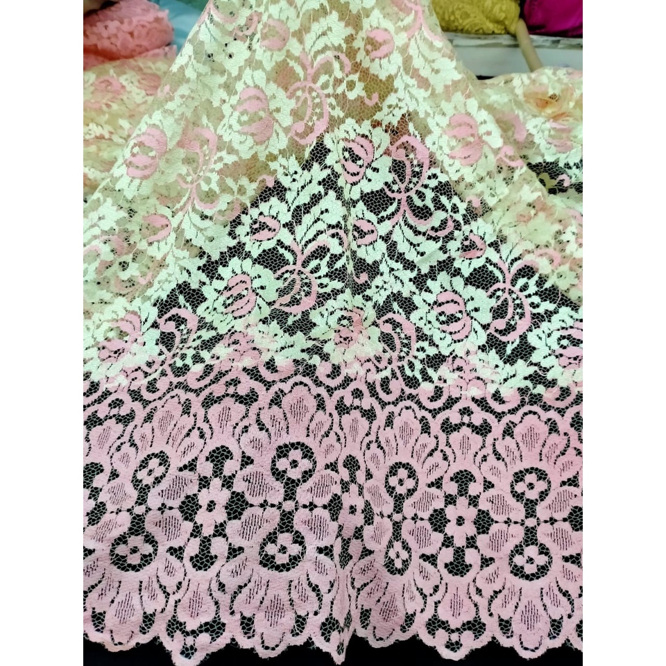 Brokat Tile Two &amp; Three Tone Bahan Seragam Kebaya Bridesmaid Kondangan