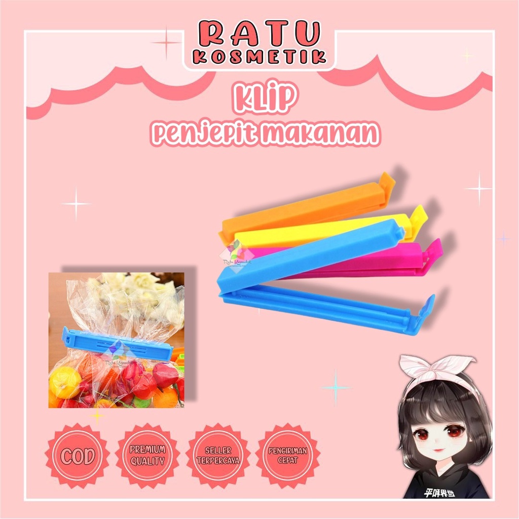 ❤ RATU ❤ Klip Corong Jepitan Kemasan Snack / Makanan Penjepit Plastik Segel Jepit Food Mini Seal