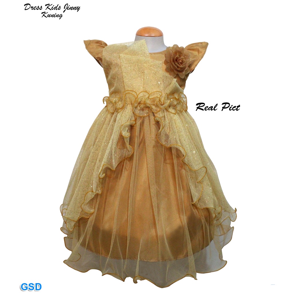 Dress Kids Jinny/Gaun Pesta Anak Kasual Motif Brukat/ Terusan Dress Anak Umur 1-5 Tahun/ Mini Midi Dress Best Seller