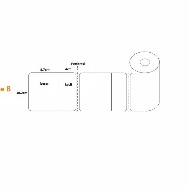 

♣ label resi JNE thermal 102x127 1Line 500pcs gap 3mm PFRS - TIPE B ☇