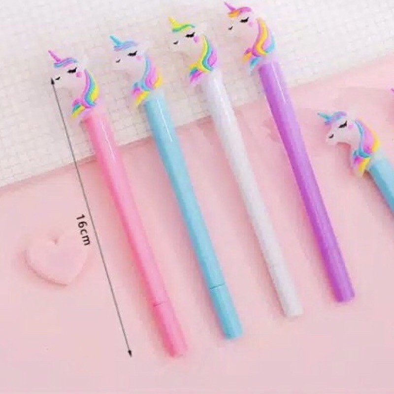 

Pulpen unicorn LED kipas 6in1 pena gel