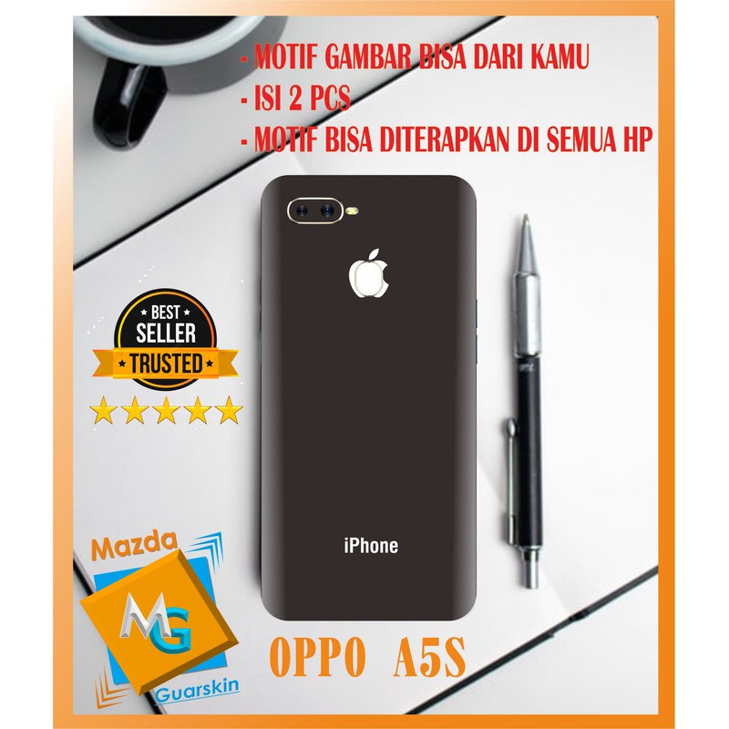 Garskin HP Oppo A5S Motif Iphone Black -  Bebas Request Gambar