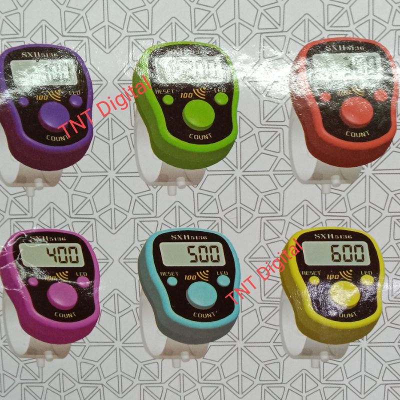 Tasbih Digital Led Bunyi Beep Finger Counter Led Alarm Alat Dzikir