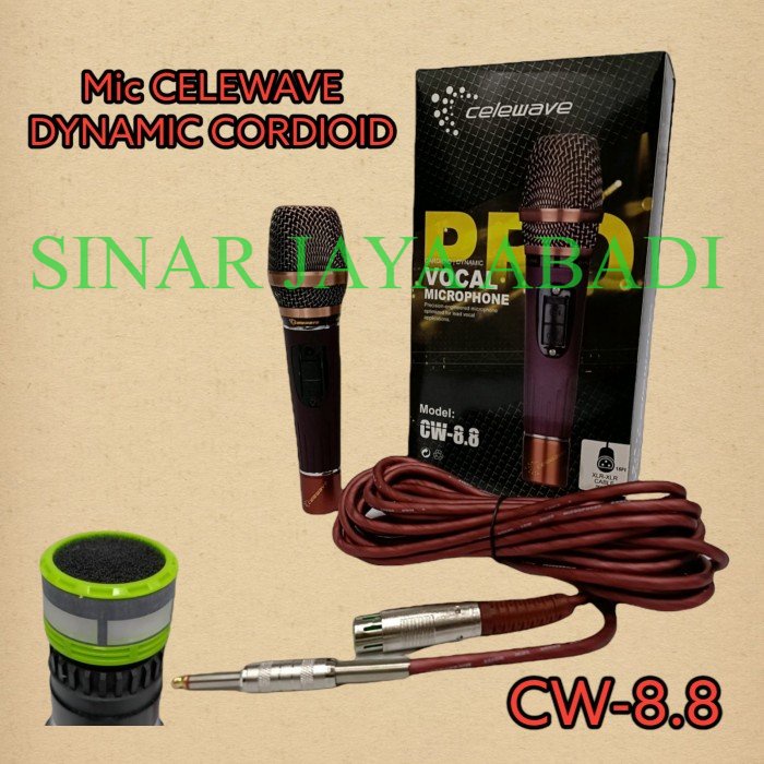 MIC KABEL CELEWAVE CW-8.8 DYNAMIC CORDIOID ORIGINAL BERGARANSI