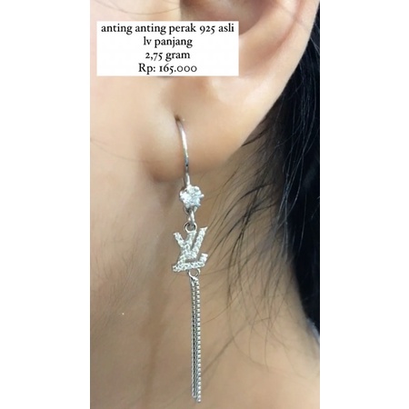 Anting Anting Perak 925 Asli LV Panjang