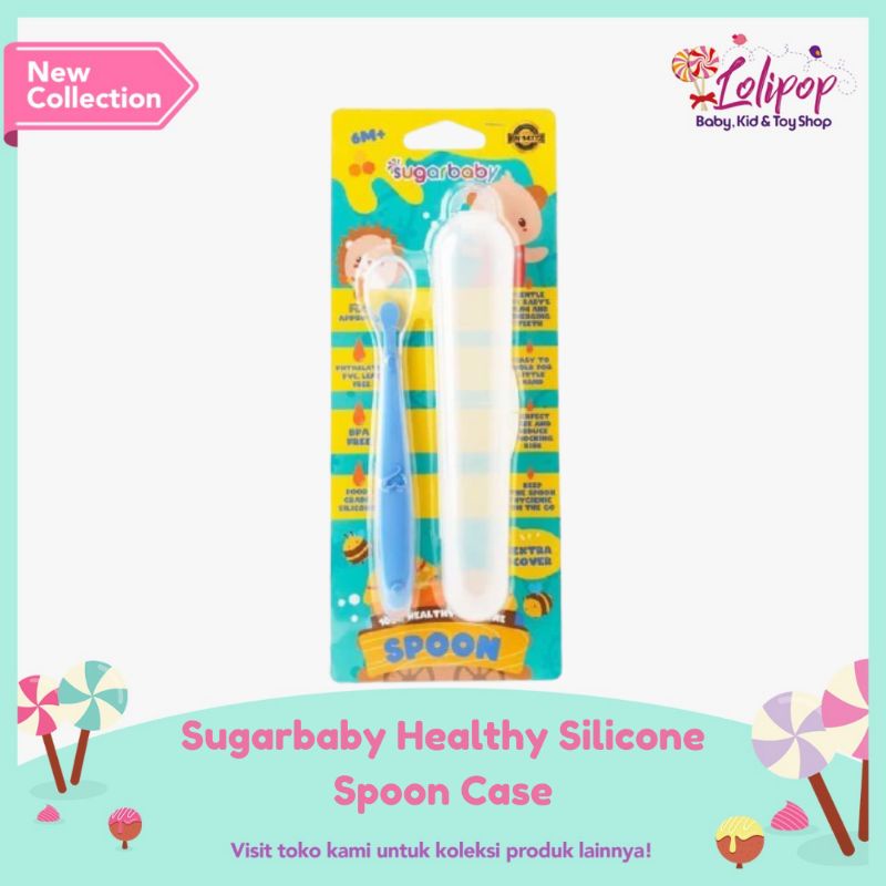 SENDOK SILIKON BAYI - SUGAR BABY HEALTHY SILICONE SPOON CASE