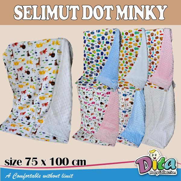 Selimut Dot Minky motif PREMIUM Selimut Minky Dot Motif Blanket Cotton On Minky Selimut Bintik Motif | Selimut Minky Fleece Motif Selimut